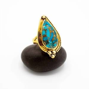 NEW BAIZAAR women's western blossom ring in turquoise